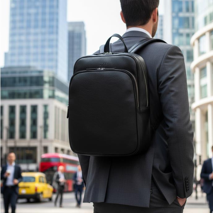 totes® Genuine Leather Backpack Black